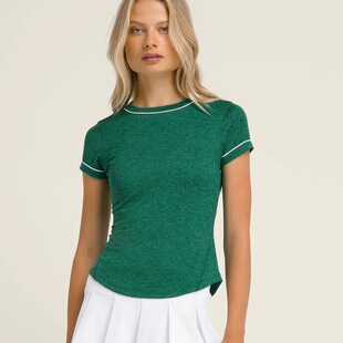 日本代购Wilson威尔胜运动休闲T恤女绿色宽松短袖上衣网球服新款