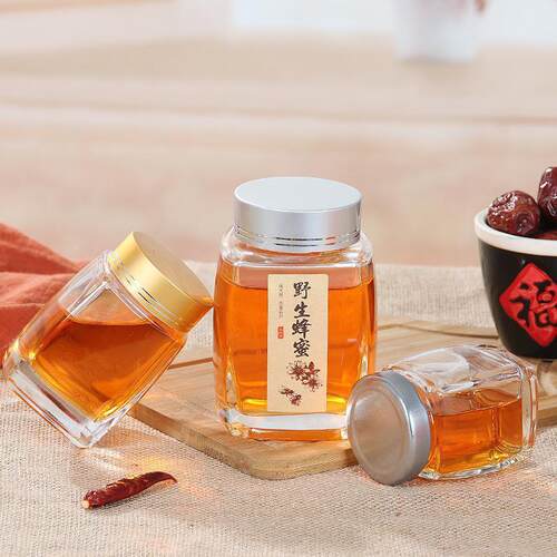 方形蜂蜜透明玻璃蜂蜜密封带盖鲜炖燕窝秋梨膏食品分装空