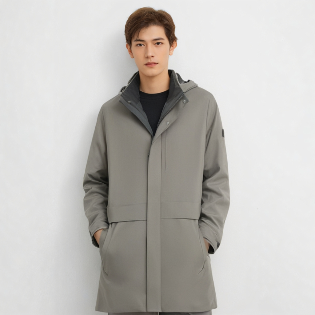 S244027510爱登堡男装2024年冬装新款连帽白鸭绒羽绒服休闲服