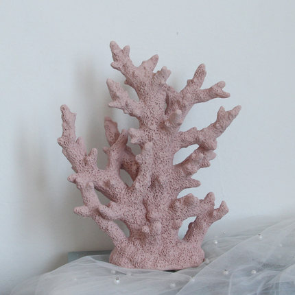 粉色珊瑚摆件手工DIY鱼缸造景装饰品精致海胆造型家居饰品
