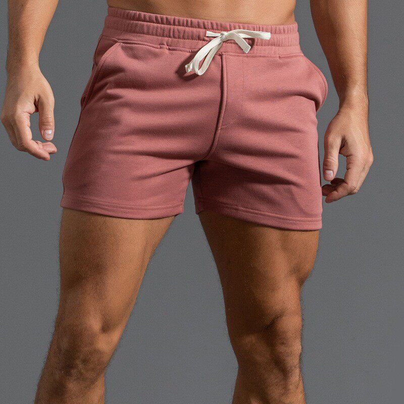 针织弹力纯棉运动短裤男潮男三分裤大码休闲四分裤健身中裤跑步裤