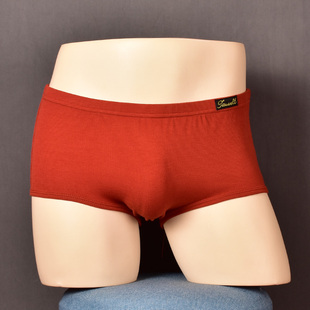 特为男士平角裤舒适透气无囊袋一片式人棉螺纹弹力潮男运动四角裤