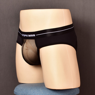 小平角裤 GTOPX男士 低腰透明单层网纱青年时尚 网纱三角裤 黑白经典