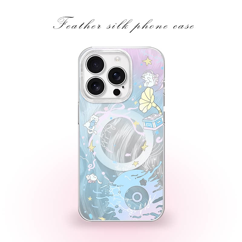 梦幻海洋CD唱片机用于iPhone17pro/16promax手机壳华为mete80一加13磁吸vivoS30羽纱红米K80小米17OPPO
