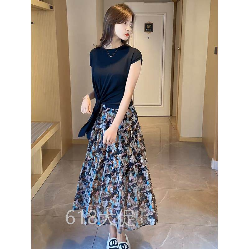 碎花半身裙女夏季2026新款松紧腰大摆裙遮胯藏肉显瘦长裙百褶裙子