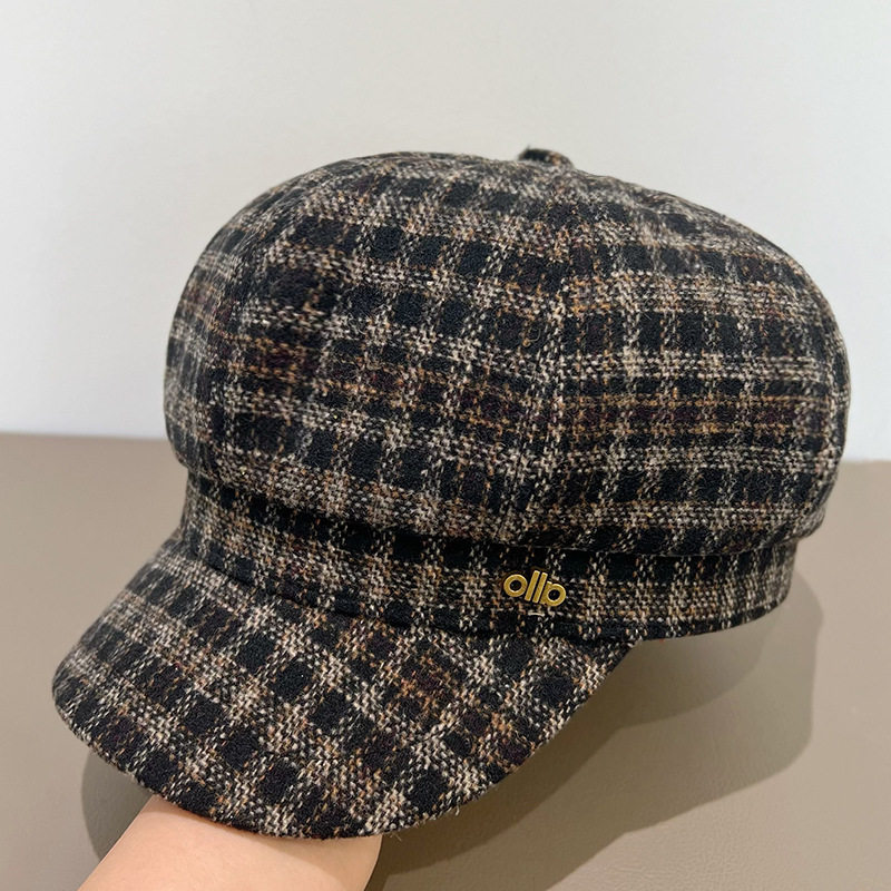 冬季春季秋季英伦风格纹帽子