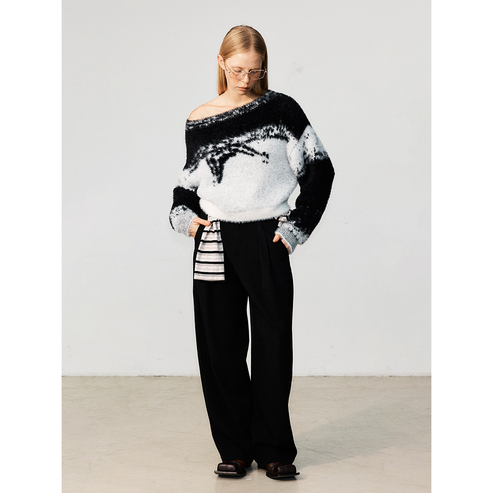 CaraCLUB大码长袖毛衣遮肚显瘦