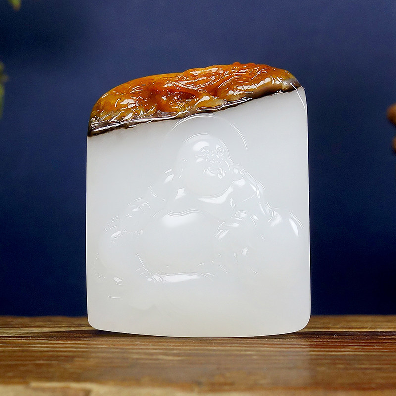 新疆和田玉籽料油皮楼兰三色特色料弥勒佛挂件,珠宝/钻石/翡翠,颈饰,淘宝优惠券,粉丝福利购,淘宝优惠卷