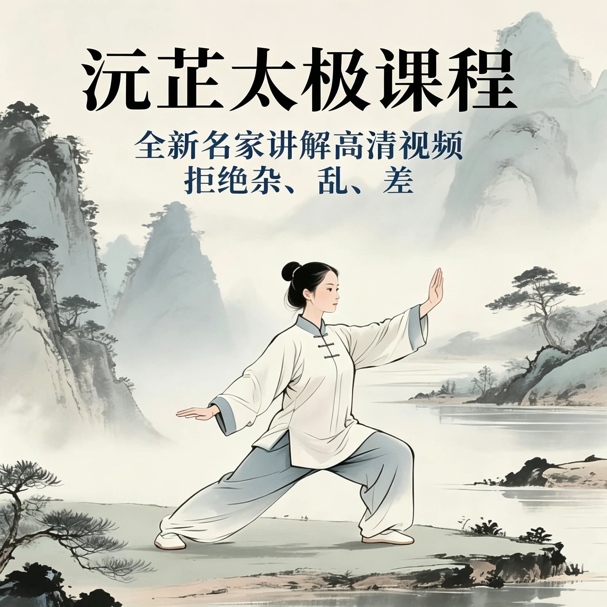沅芷太极全套课程名家高清动作教学零基础太极拳视频教程