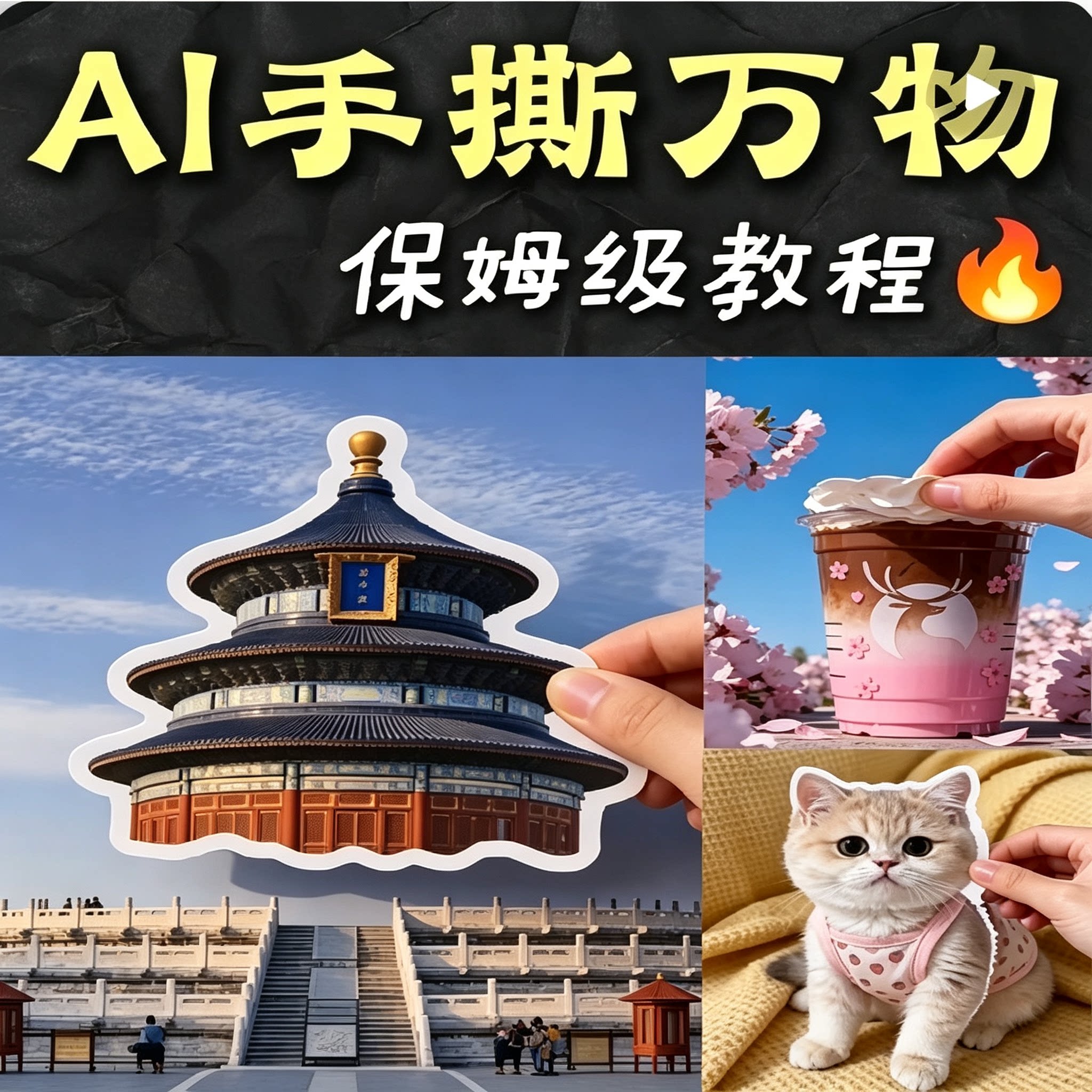 AI手撕万物保姆级教程图片贴纸效果制作视频教学资料