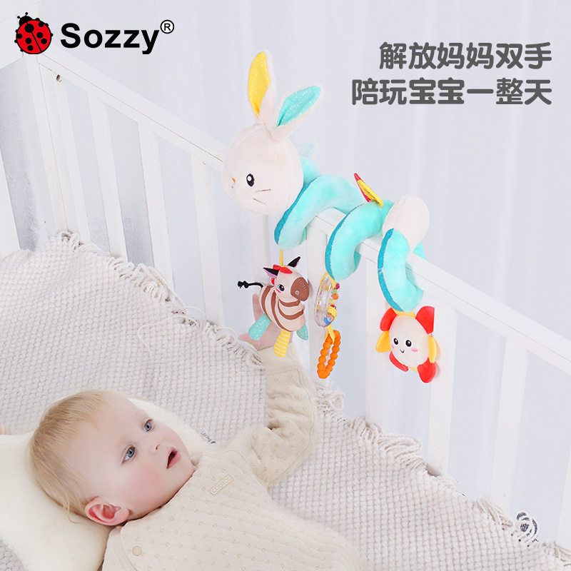 Sozzy新生儿宝宝手推车床铃0-1岁益智车挂床挂婴儿音乐床绕玩具