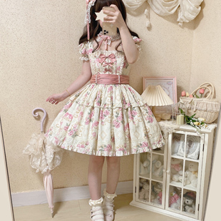 春夏花墙Lolita连衣裙售完下架 一团尾款 原创古典蔷薇op短款