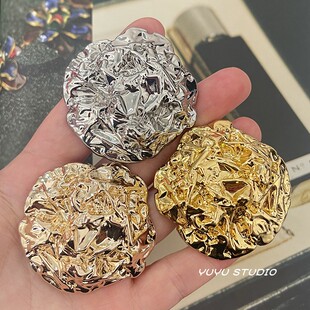 小香风异形超大金属钮扣时髦开衫金色扣子西装大衣皮草装饰手缝扣