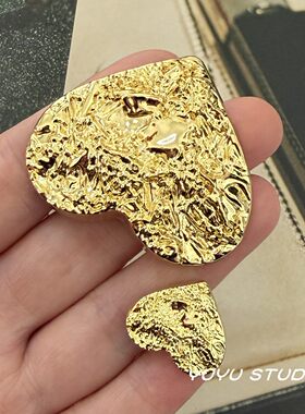 小香风褶皱面爱心金属纽扣羊绒大衣皮草装饰扣西服马甲外套毛衣扣