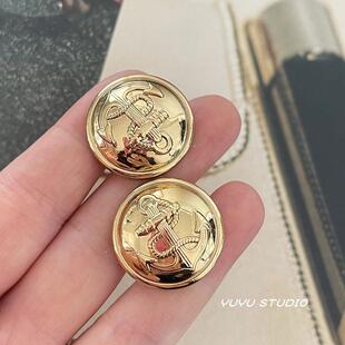 YUYU复古英伦风船锚金属纽扣西服外套呢大衣装 百搭扣 饰扣毛衣开衫