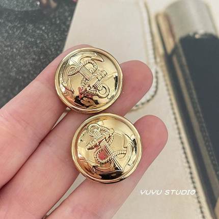 YUYU复古英伦风船锚金属纽扣西服外套呢大衣装饰扣毛衣开衫百搭扣