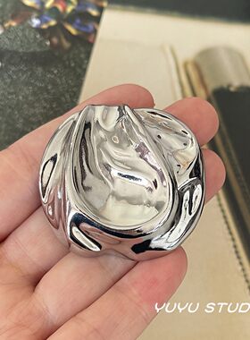 42MM异形石头金属纽扣貂皮大衣皮草外套装饰扣西服风衣毛衣百搭扣