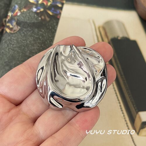 42MM异形石头金属纽扣貂皮大衣皮草外套装饰扣西服风衣毛衣百搭扣