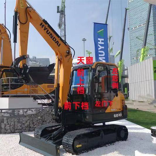 现代60挖机玻璃60-7/60VS/55-7挖掘机玻璃前档门上下后天窗玻璃