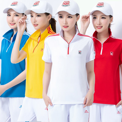 晋冠三道杠短袖运动套装女夏装中老年广场舞南韩丝团体服休闲服饰