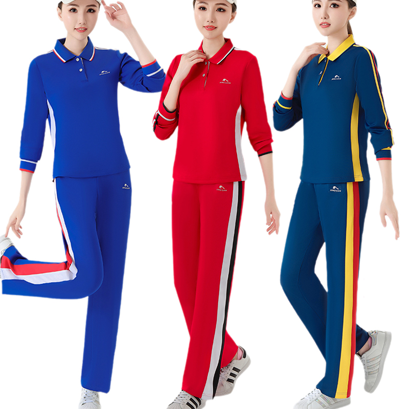 晋冠2024新款春秋广场舞服装团体演出服佳木斯健身操长袖运动套装