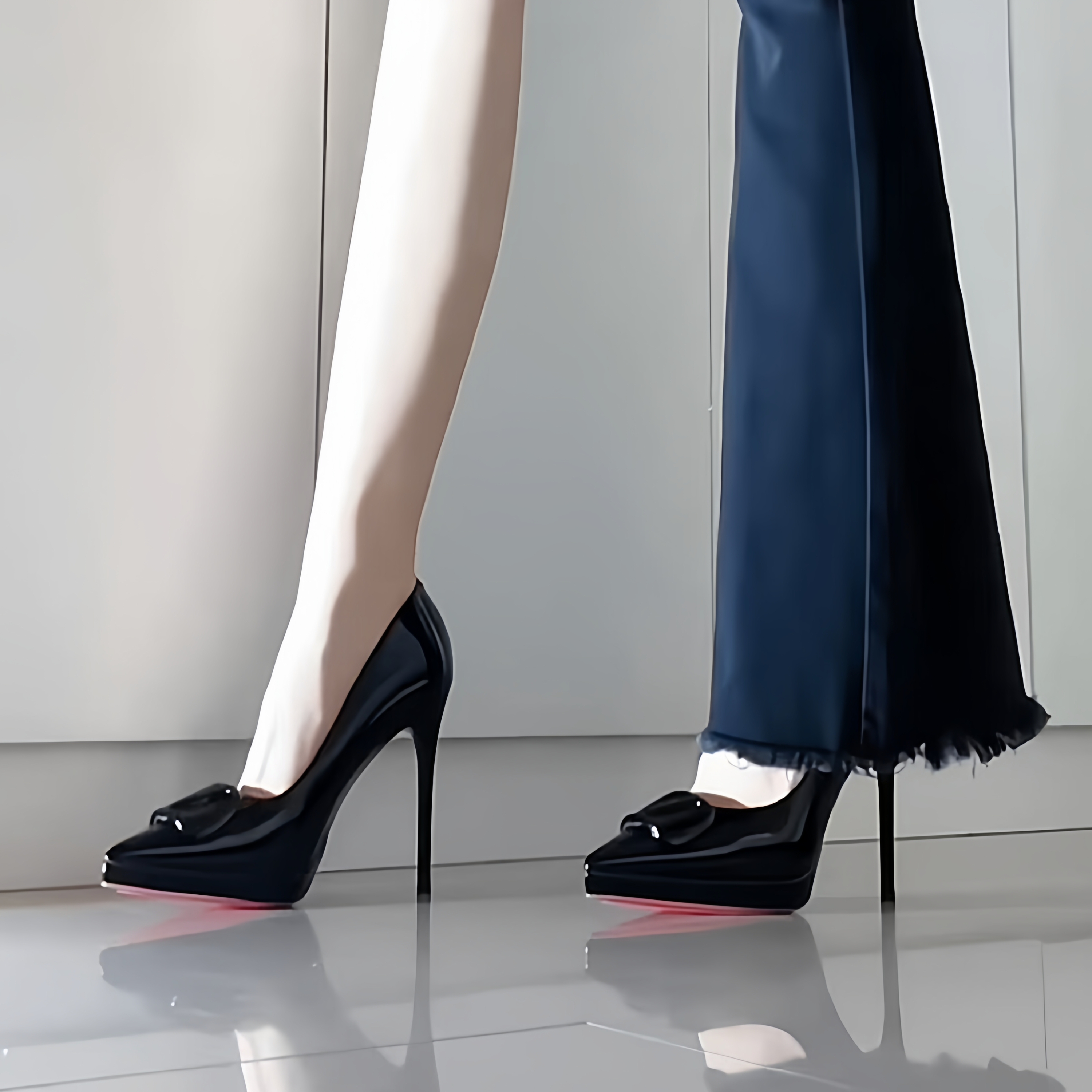 优雅红底防水台绝美高跟鞋女细跟