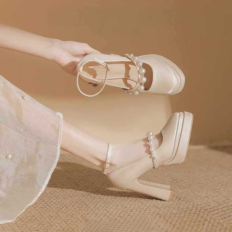 2025春秋季新款珍珠装饰玛丽珍鞋