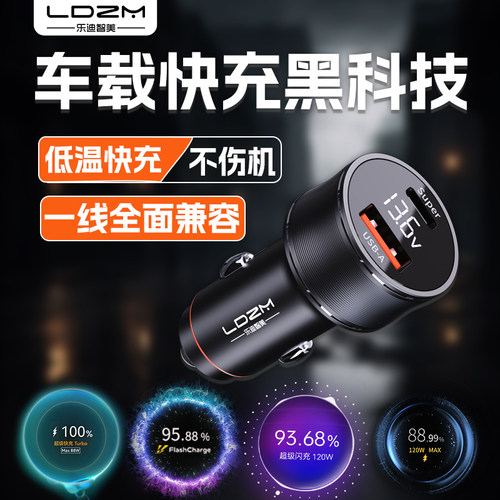 乐迪智美120w全协议车载充电器