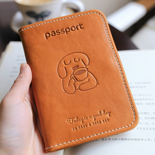 真皮卡通2本护照收纳包证件收纳