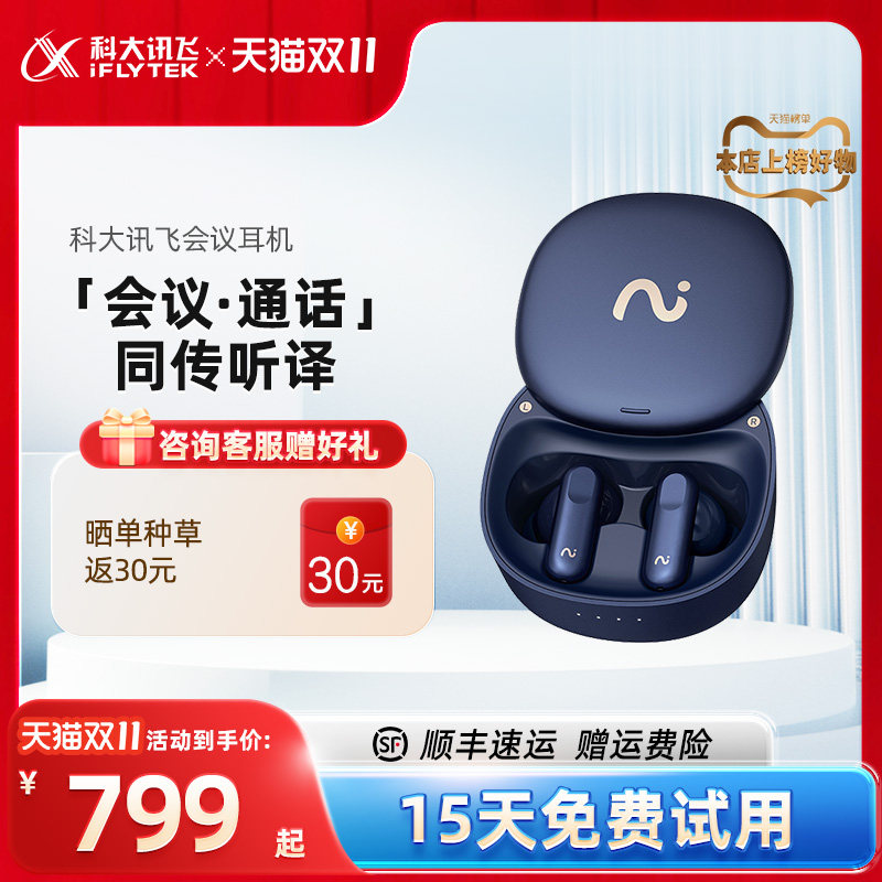 科大讯飞蓝牙耳机无线降噪iFLYBUDS Pro会议同传听译入耳式录音高性价比高么？