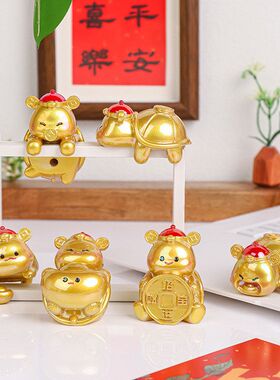 可爱工位发财解压金龟汽车摆件