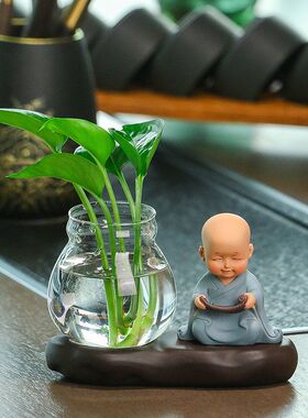 茶台桌面和尚中式器皿花瓶小培