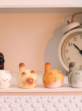 新款创意卡通暹罗猫办公室工位家居装饰品摆件萌趣猫猫送闺蜜礼物