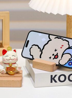 工位招财猫架小猫装饰品桌面手机