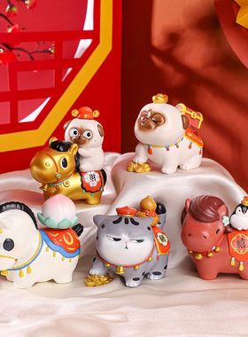 吾皇猫之吾福临门盲盒创意树脂工艺品摆件家居装饰儿童可爱礼物