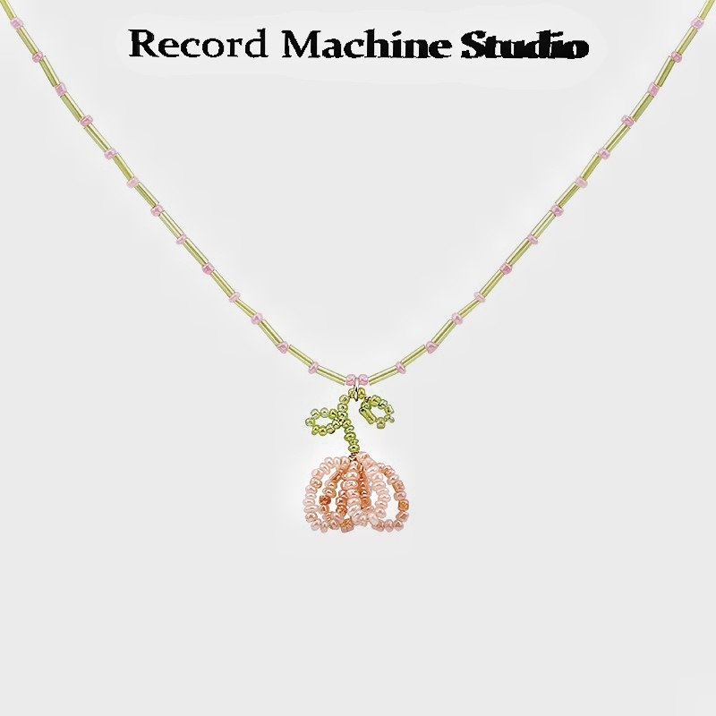 彩色手工串珠花朵吊坠项链女夏季新款ins森系甜美少女风锁骨链潮