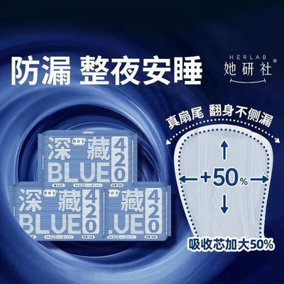 她研社深藏BLUE夜用卫生巾