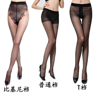 3D超薄透明隐形包芯丝袜 夏季防勾丝连裤袜黑丝袜肉色打底袜子女