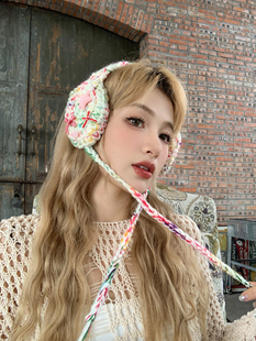 hucares原创「暖暖小森林」森系小星星蝴蝶结毛线耳罩毛球系学生