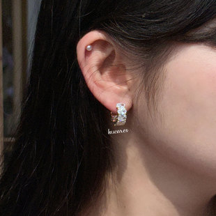 hucares「蛋形闪钻」定制巨闪锆石耳环重工温柔轻奢简约温柔耳钉