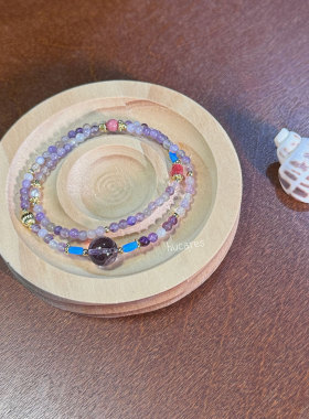 hucares「繁花」原创疗愈紫阿塞水晶手串天然高品质显白简约