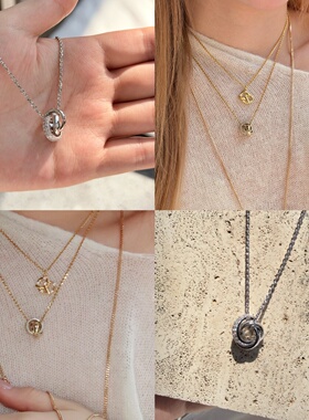 hucares 「环环相扣」du立开模 高级又百搭的三生环项链 时尚穿搭