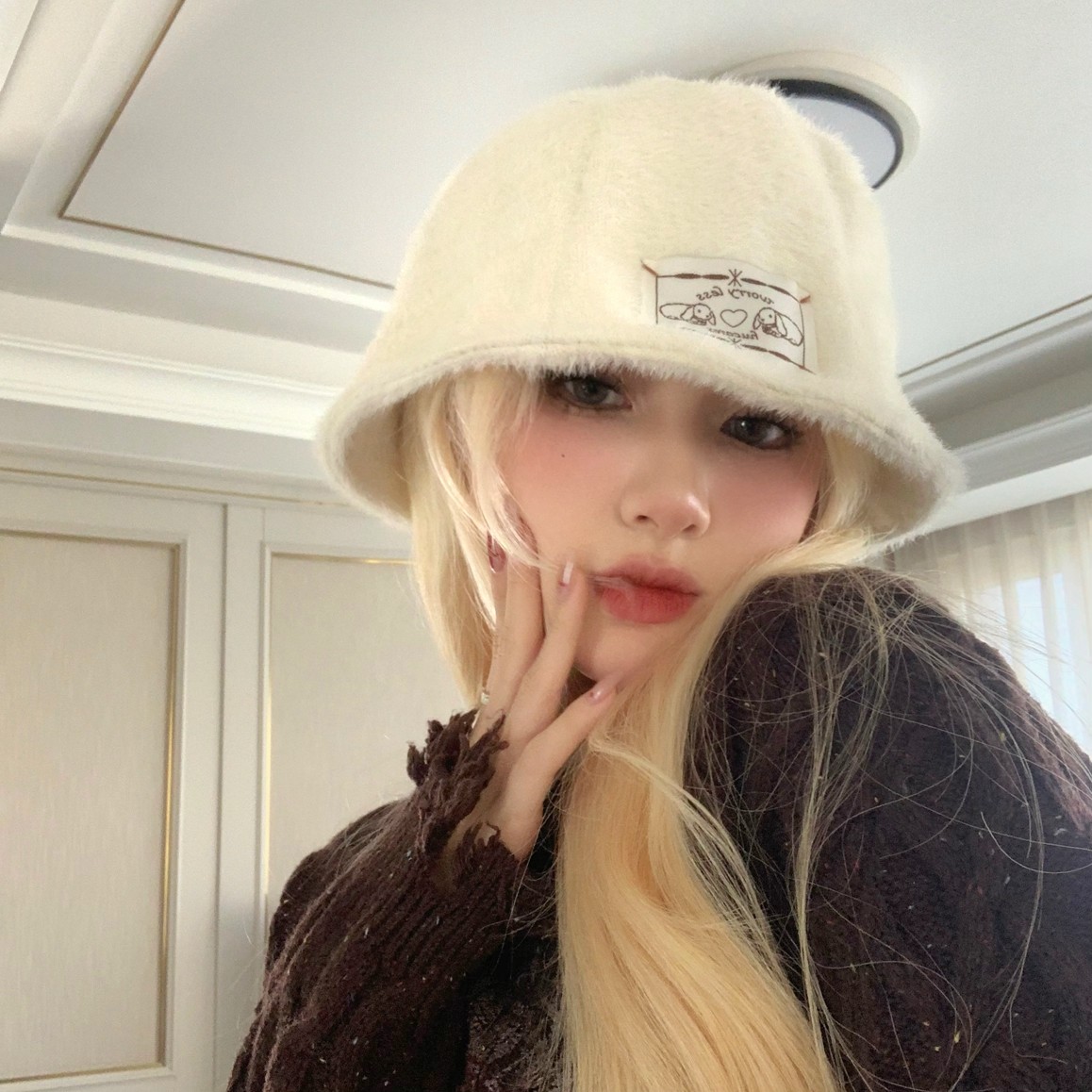 hucares「糯叽叽奶芙」好版型chao显脸小毛茸茸渔夫帽盆帽,服饰配件/皮带/帽子/围巾,帽子,淘宝优惠券,粉丝福利购,淘宝优惠卷