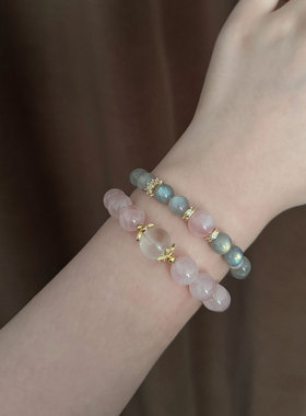 hucares原创「柔情月光」7A灰月光手串礼物小众设计高级感个性