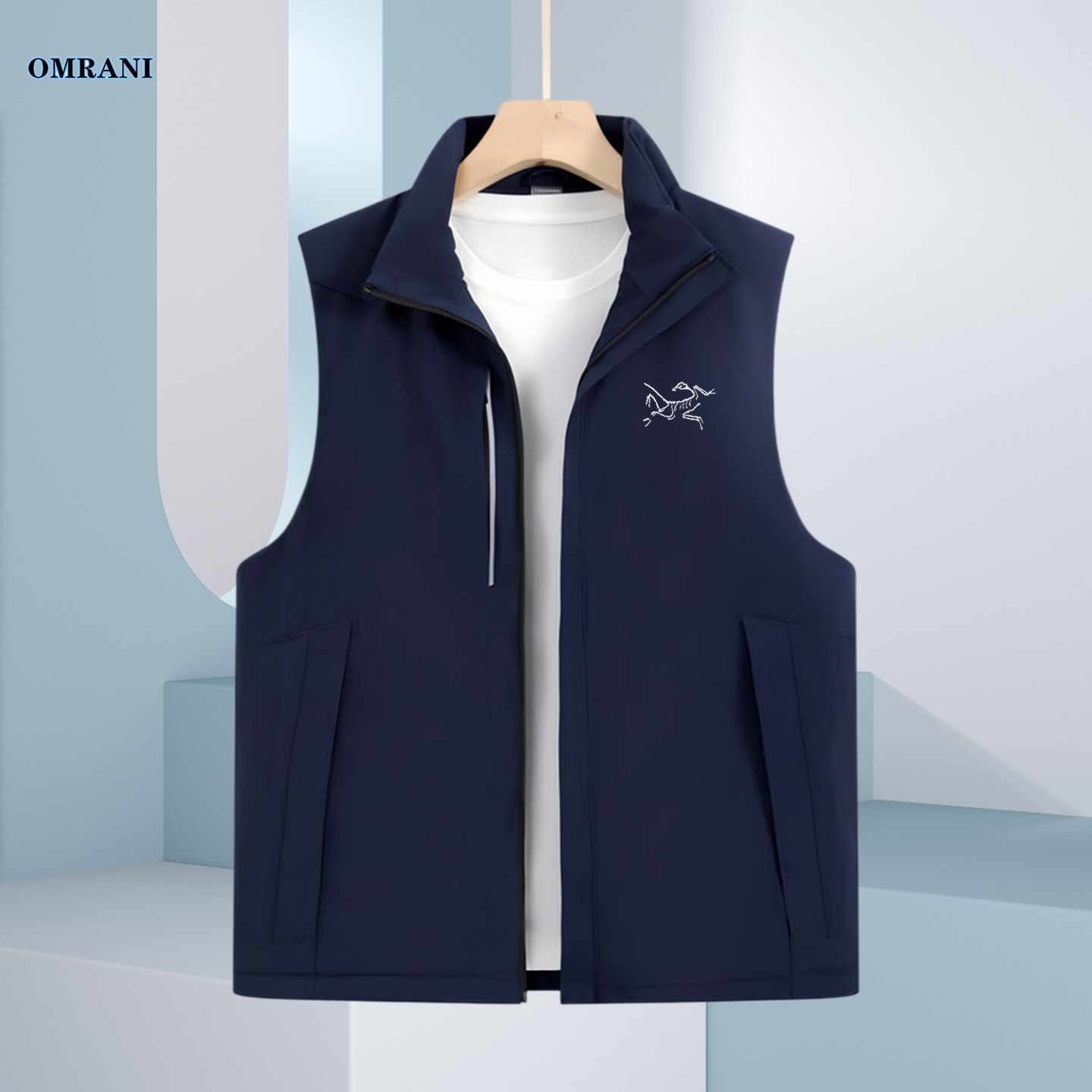 OMRANI新款羽绒棉保暖背心马甲男