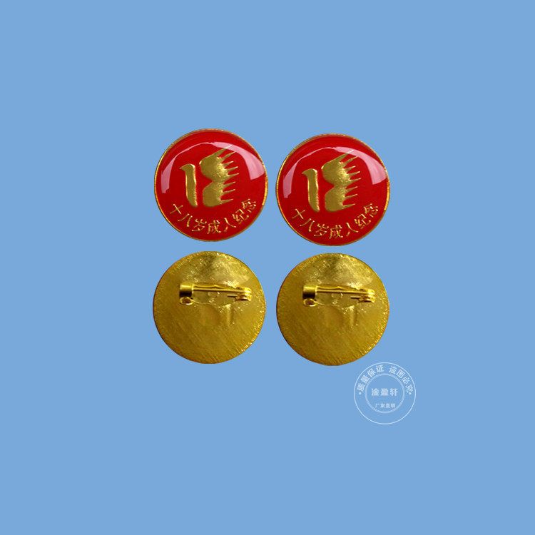 温州十八岁成人纪念章 学生18岁胸章小徽章文化形象学校活动标志
