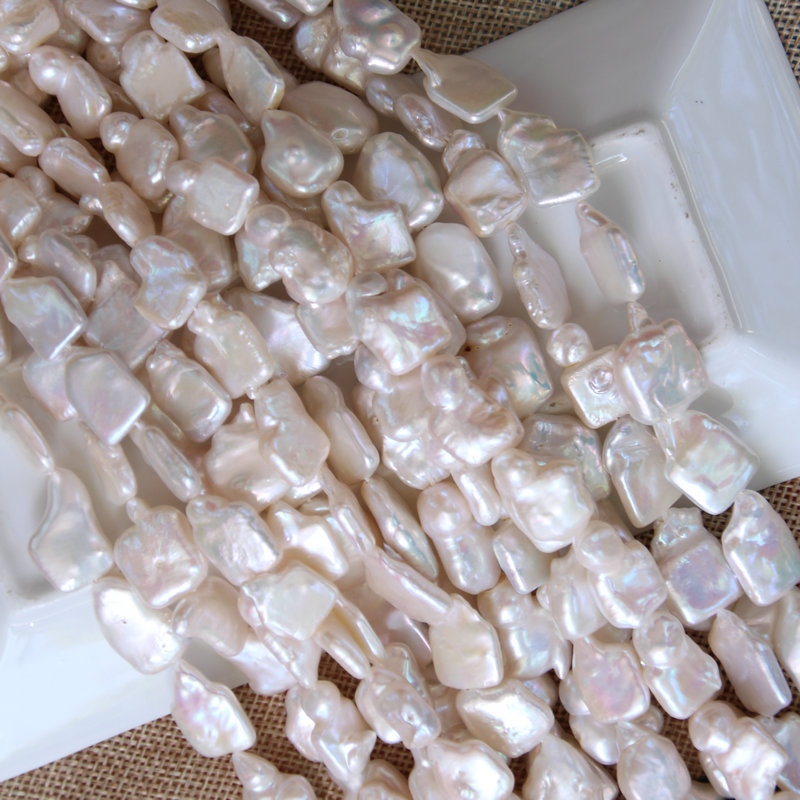 天然珍珠不规则正方形手链