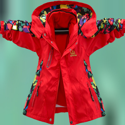 可拆卸加绒冲锋衣多眯童话