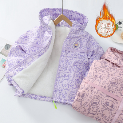 加厚冲锋衣中大童冬装夹克衫