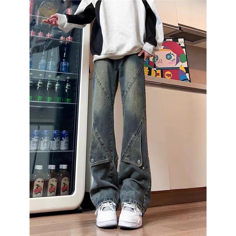 美式解构工装牛仔裤男款秋